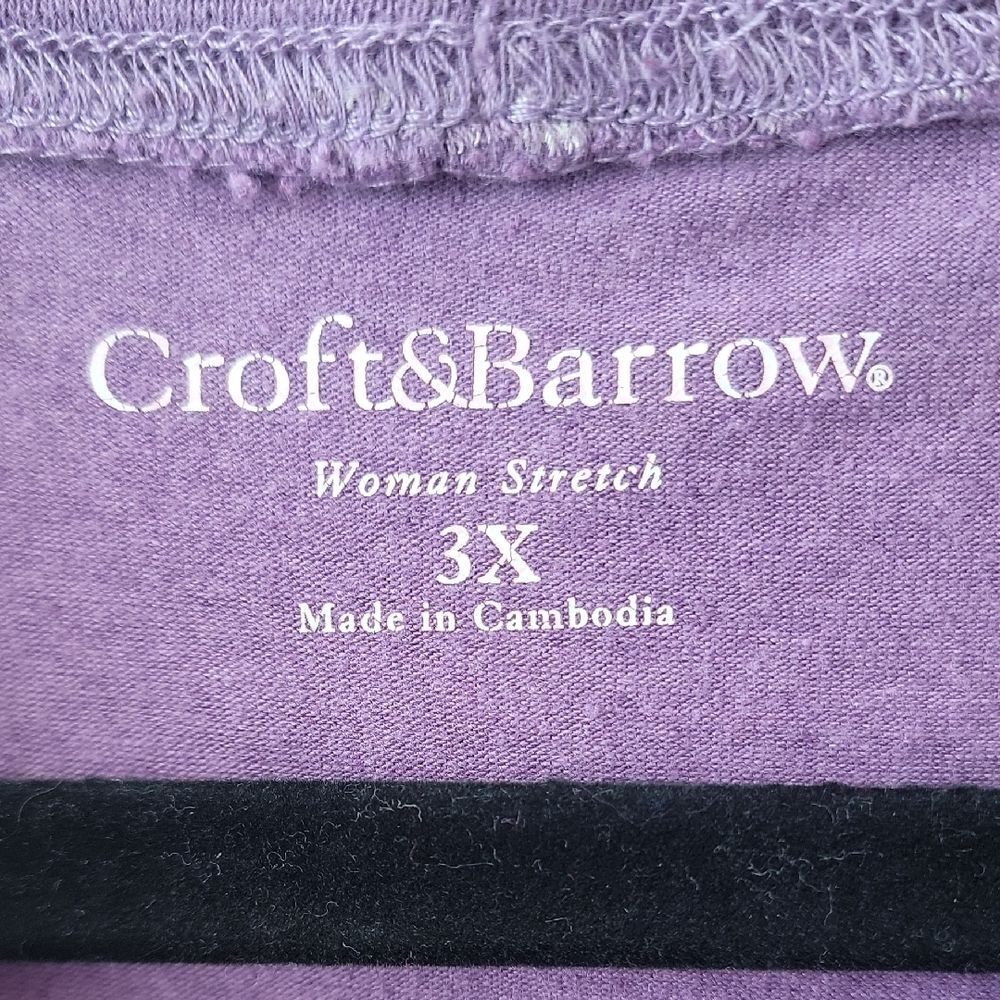 Croft & Barrow Purple Women's Stretch Top - Picture 3 of 16